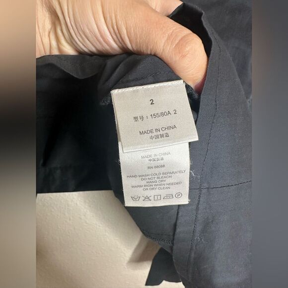 Steady Black Button Down Blouse Sz 2 - Picture 4 of 7